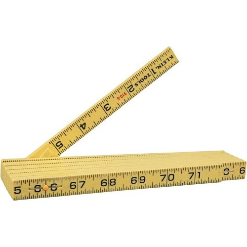 Klein® 910-6 Folding Rule, Measuring System: Imperial, 9 in Length, Aluminum